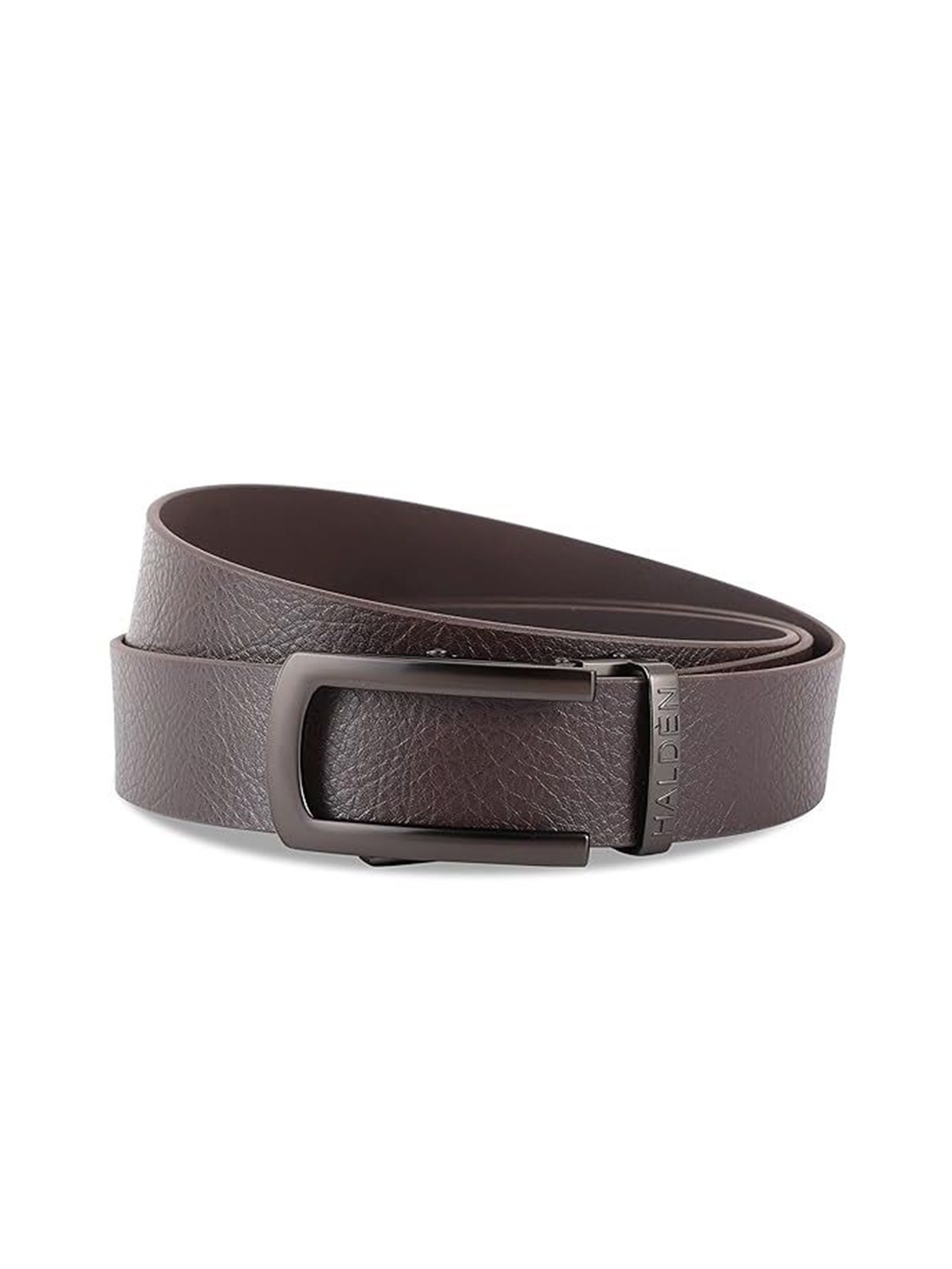 

HALDEN Men Textured Leather Belt, Brown