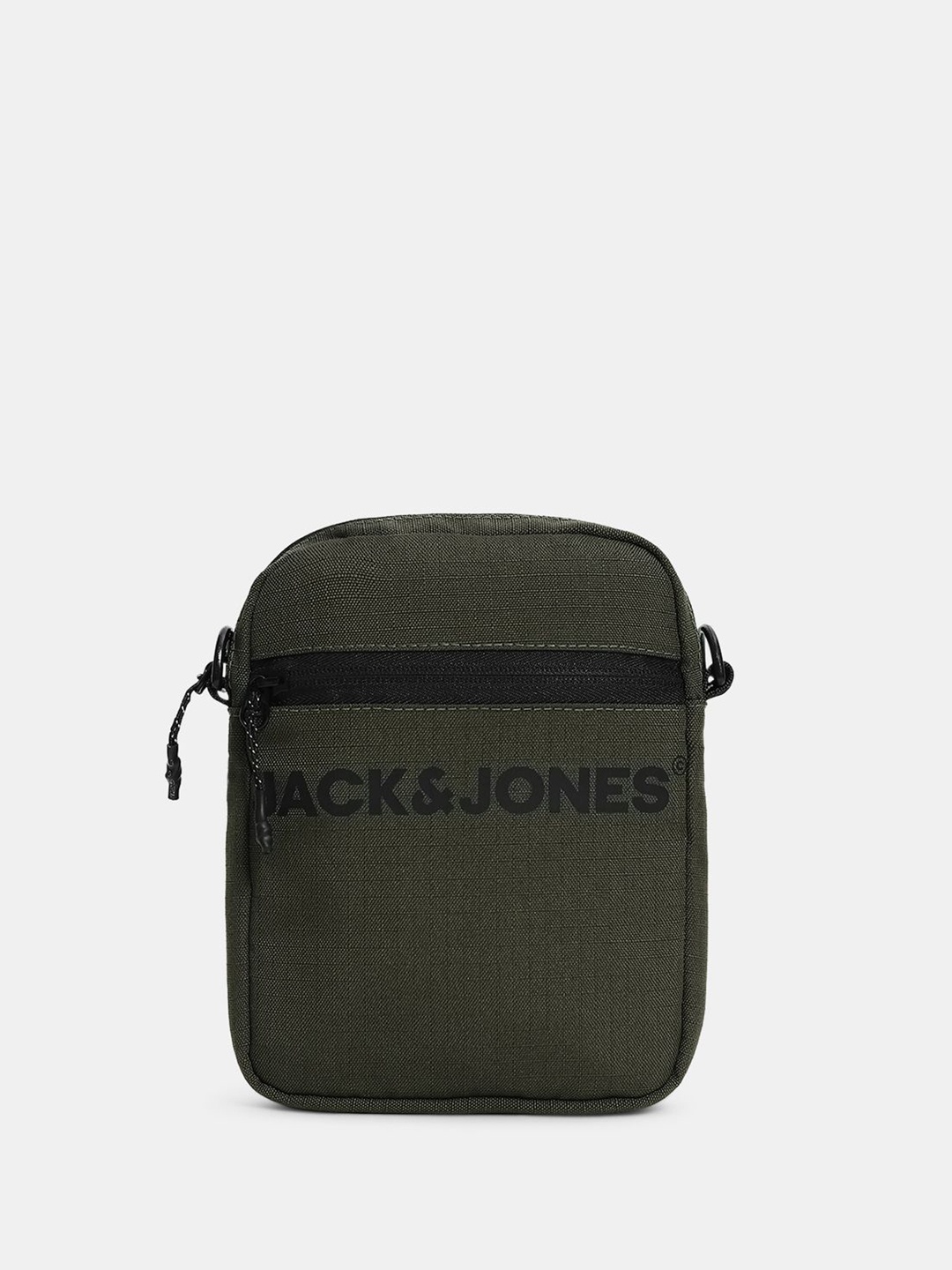 

Jack & Jones Men Brand Logo Printed Crossbody Sling Bag, Green