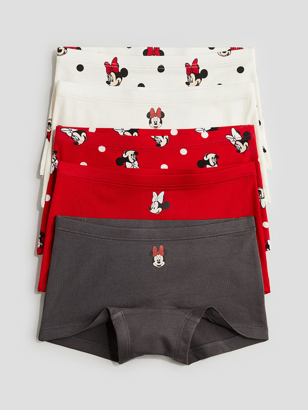 

H&M Girls 5-Pack Mid-Rise Printed Boxer Briefs, Red