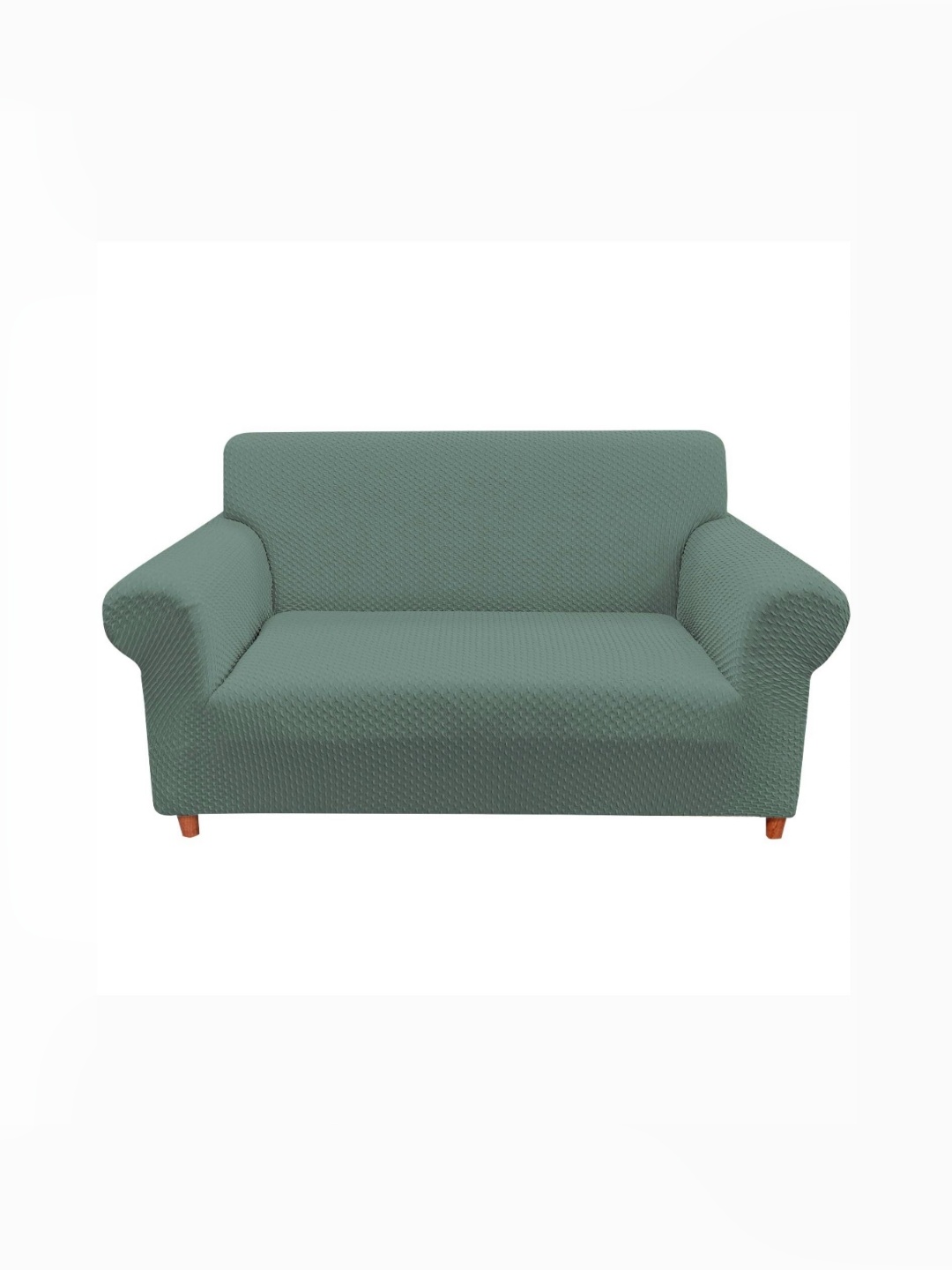 

HOUSE OF QUIRK Green Jacquard Elasticated One Seater Sofa Cover