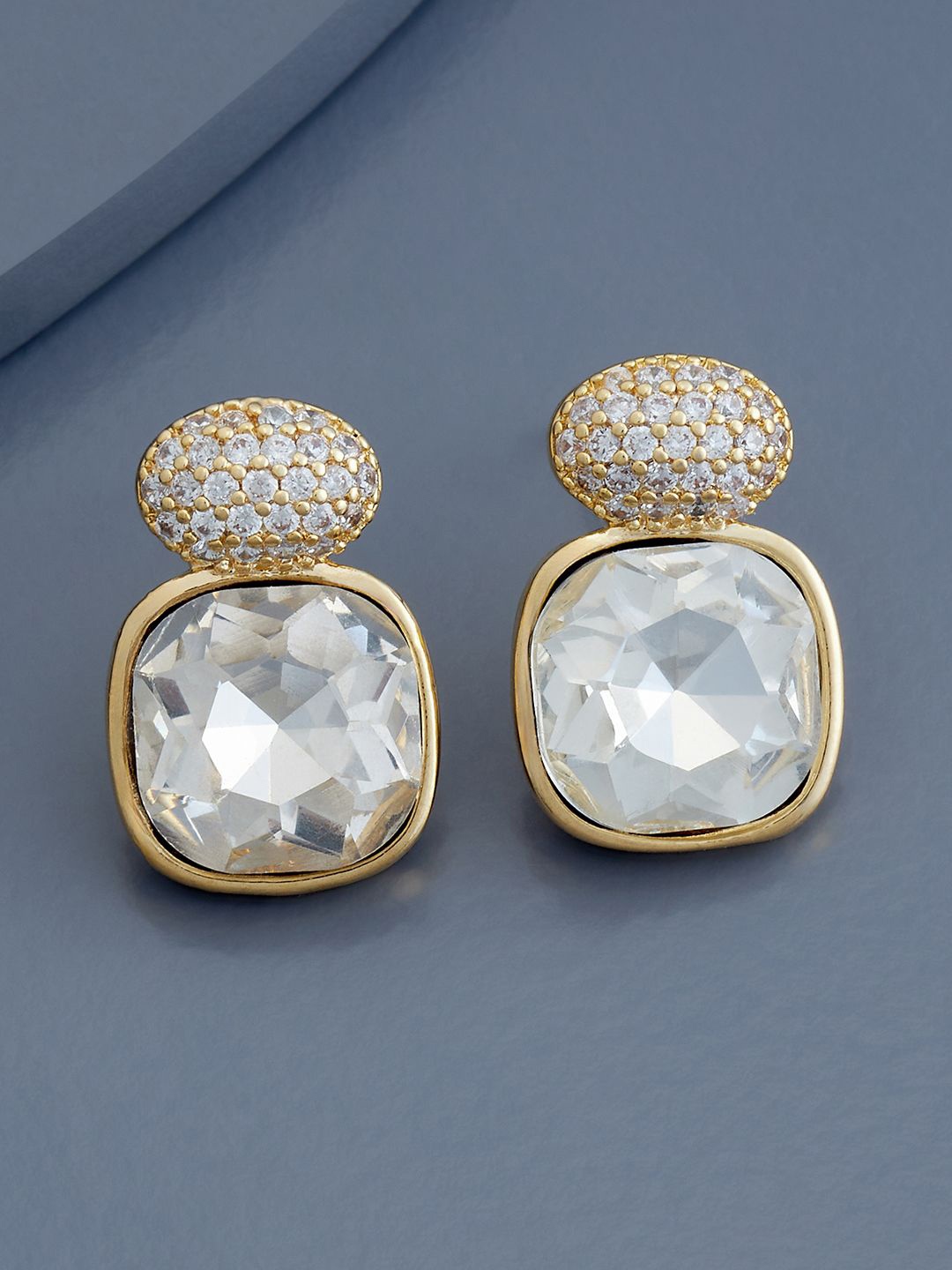 

Kushal's Fashion Jewellery Gold-Plated Cubic Zirconia Geometric Studs