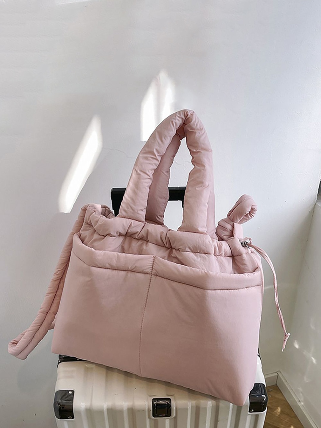 

StyleCast x Revolte Women Solid Shopper Cotton Satchel Bag, Pink