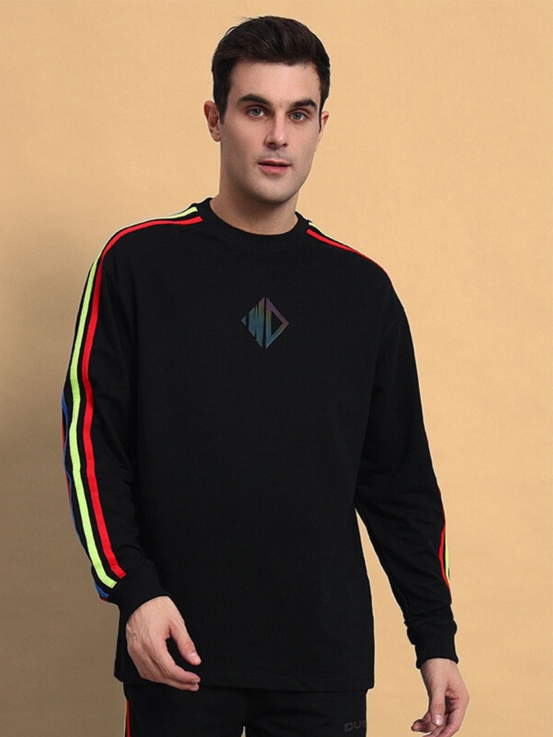 

WEARDUDS Men Round Neck Sweatshirt, Black