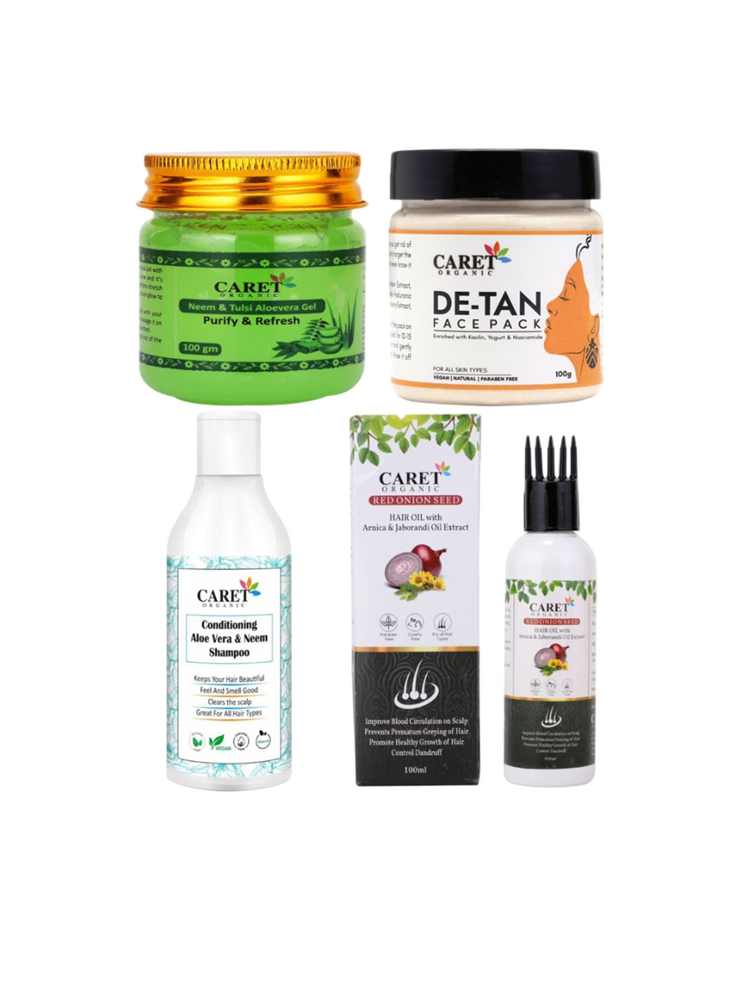 

CARET ORGANIC Set of 4 Bath and Body Combo, White