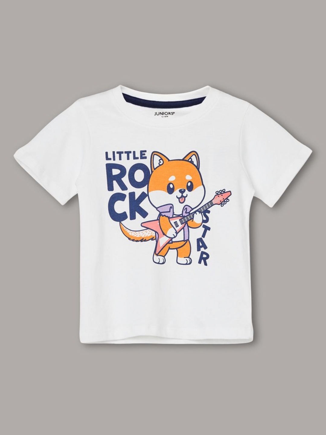 

Juniors by Lifestyle Boys Graphic Printed Round Neck Cotton T-shirt, White