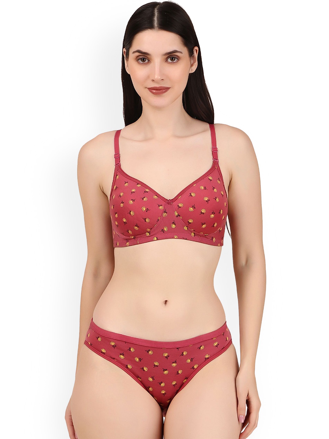 

Piylu Women Lightly Padded Lingerie Set, Rose