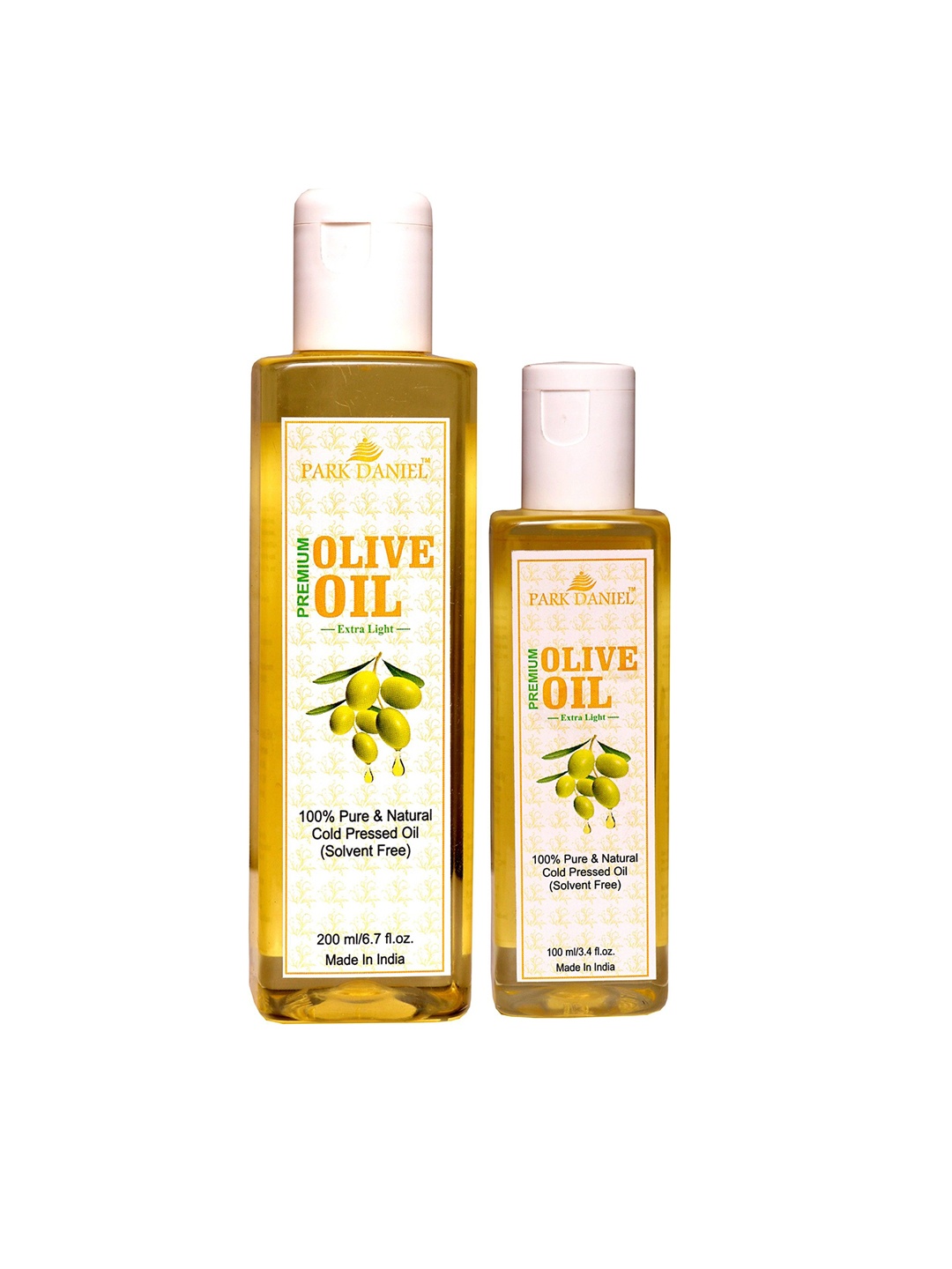 

Park Daniel Set Of 2 100% Pure & Natural Olive Oil - 100 ml & 200 ml, Transparent