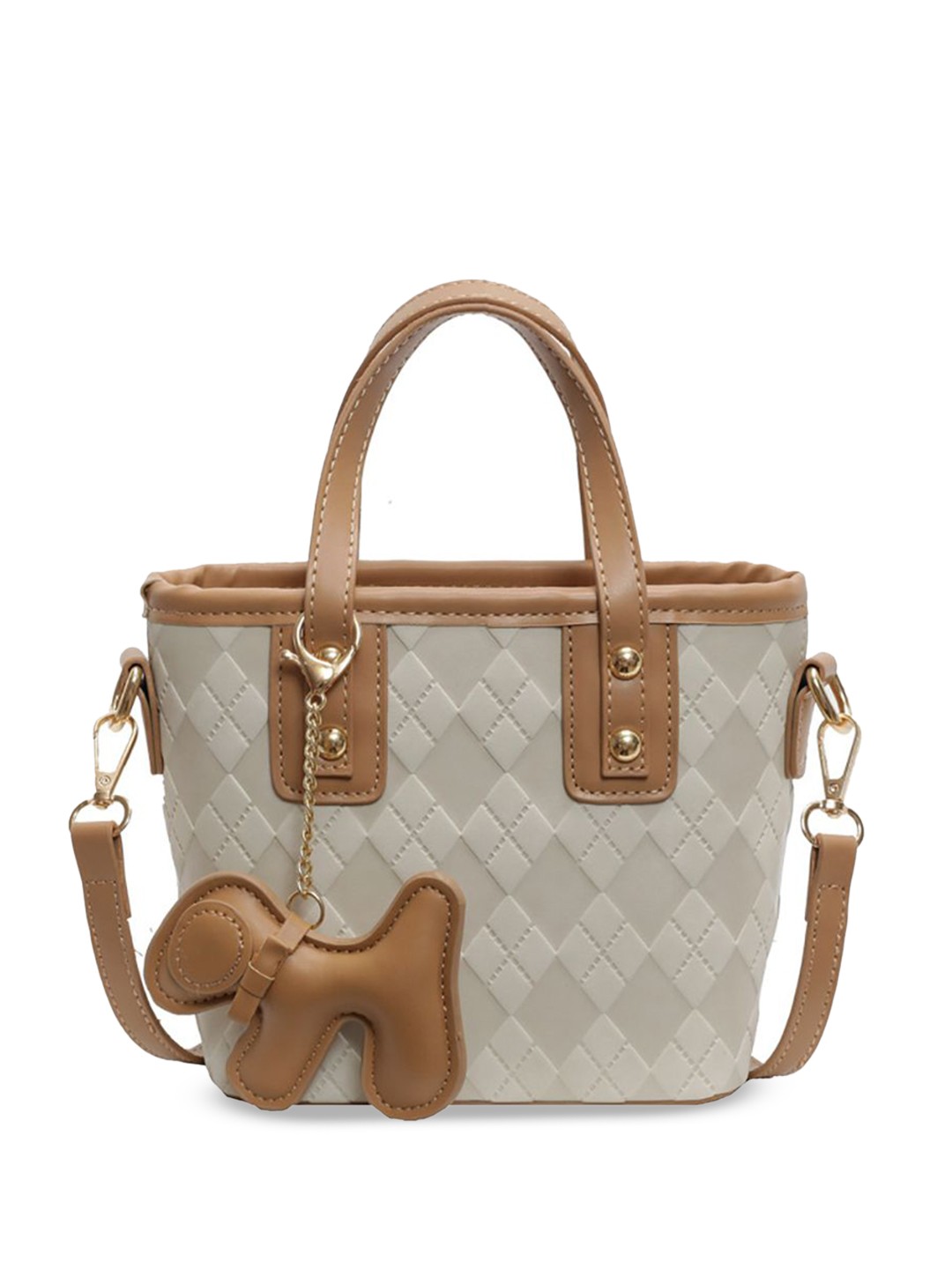 

StyleCast x Revolte Women Textured Structured Shoulder Bag, Off white