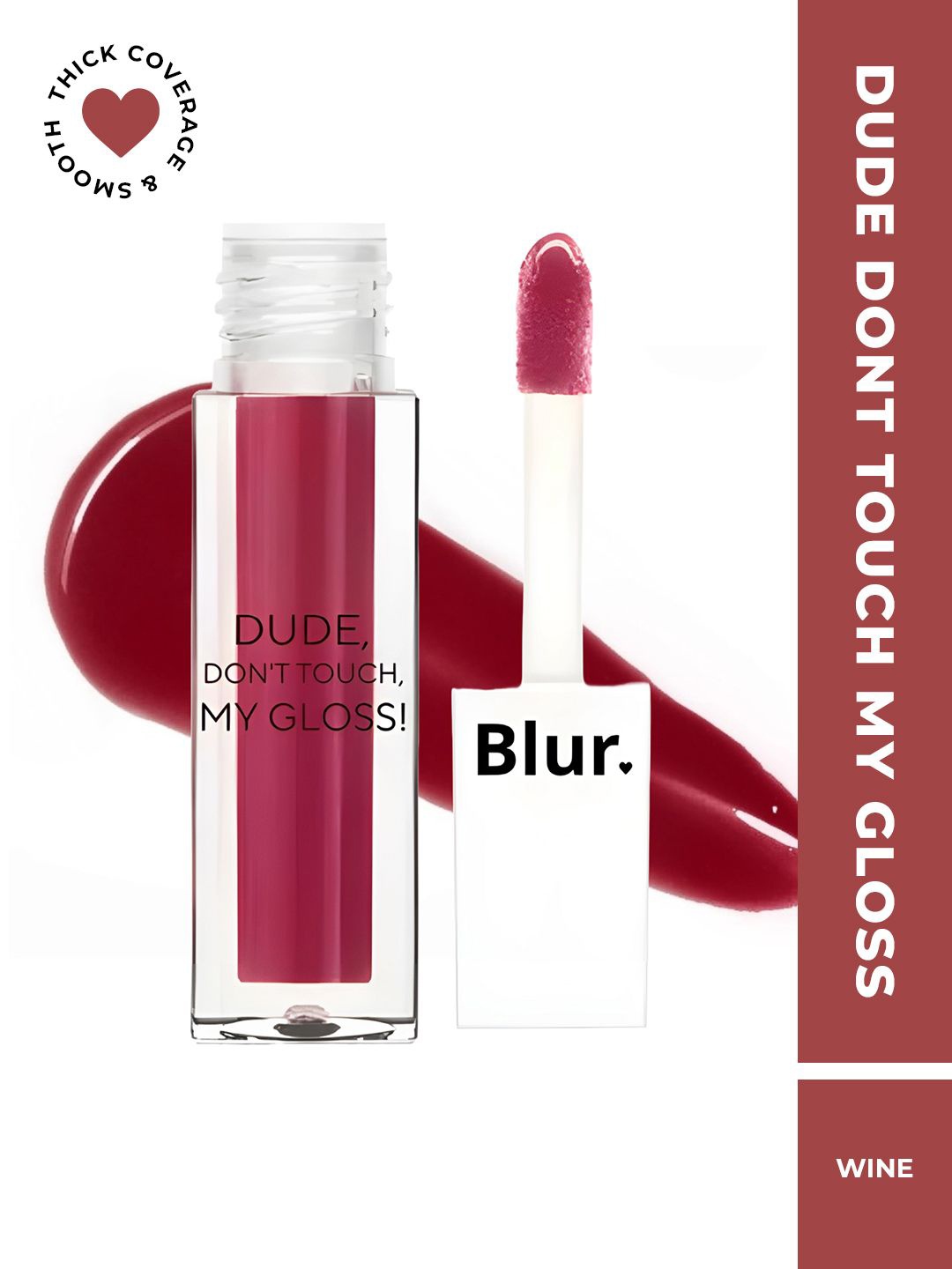 

BLUR INDIA Dude Don't Touch My Lip Gloss -5ml-Wine, Maroon