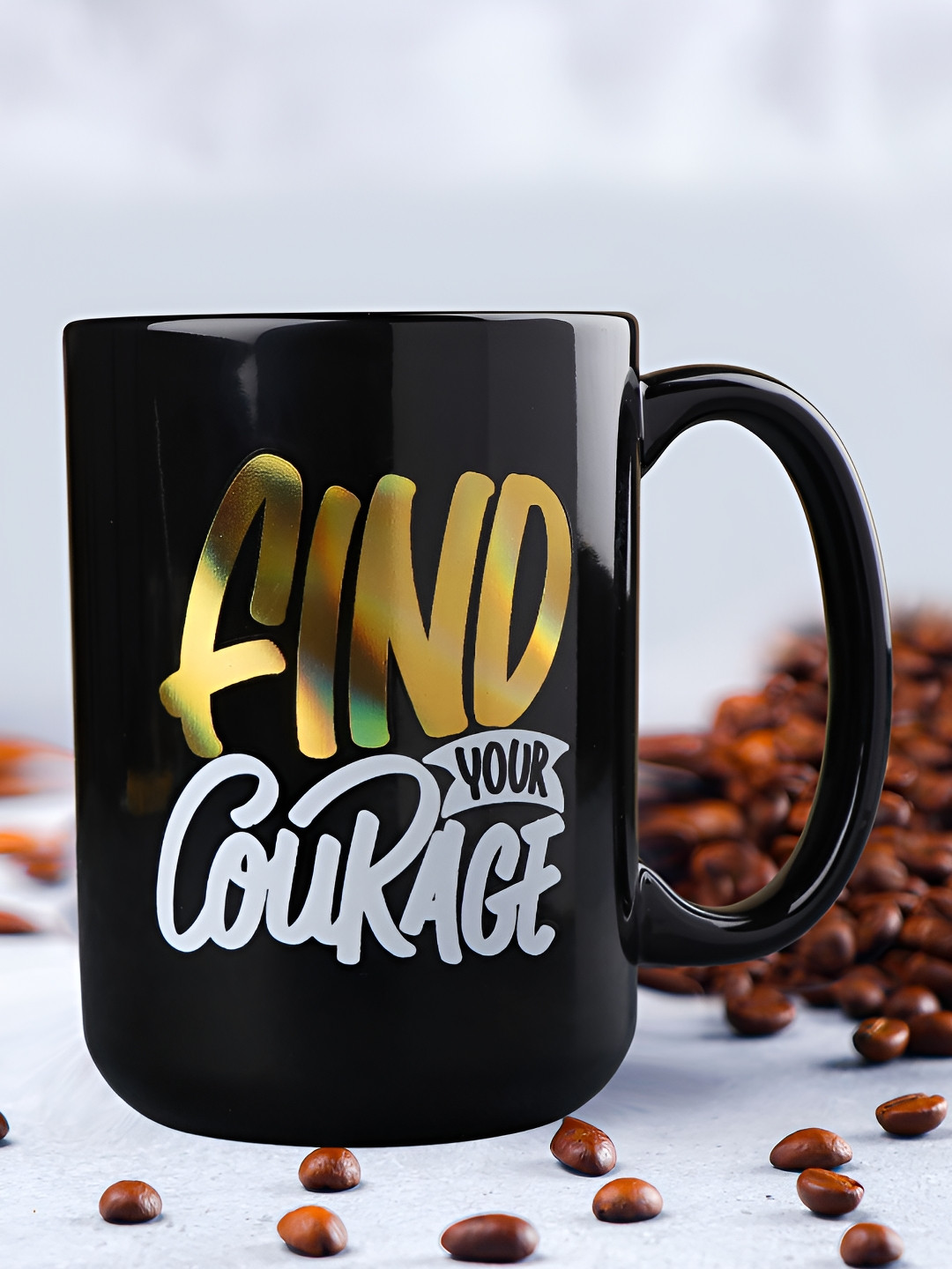 

Archies Black & White Find Your Courage Printed Ceramic Matte Mug 350 ml