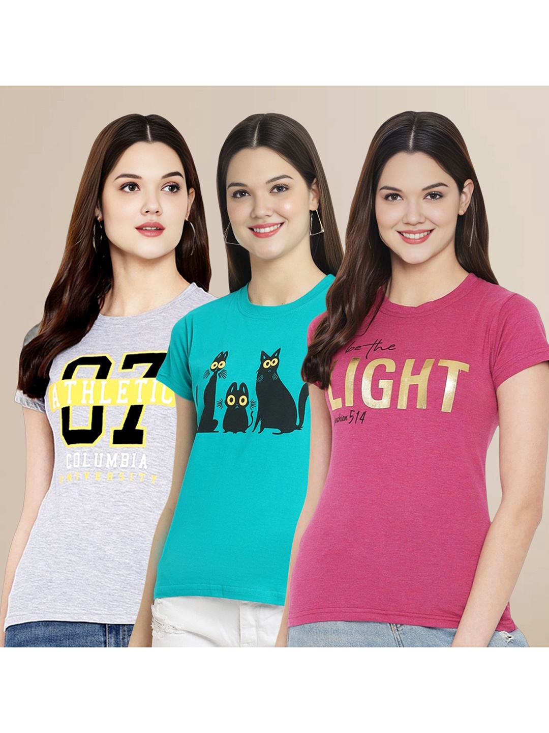 

Metronaut Women Typography 3 T-shirt, Multi