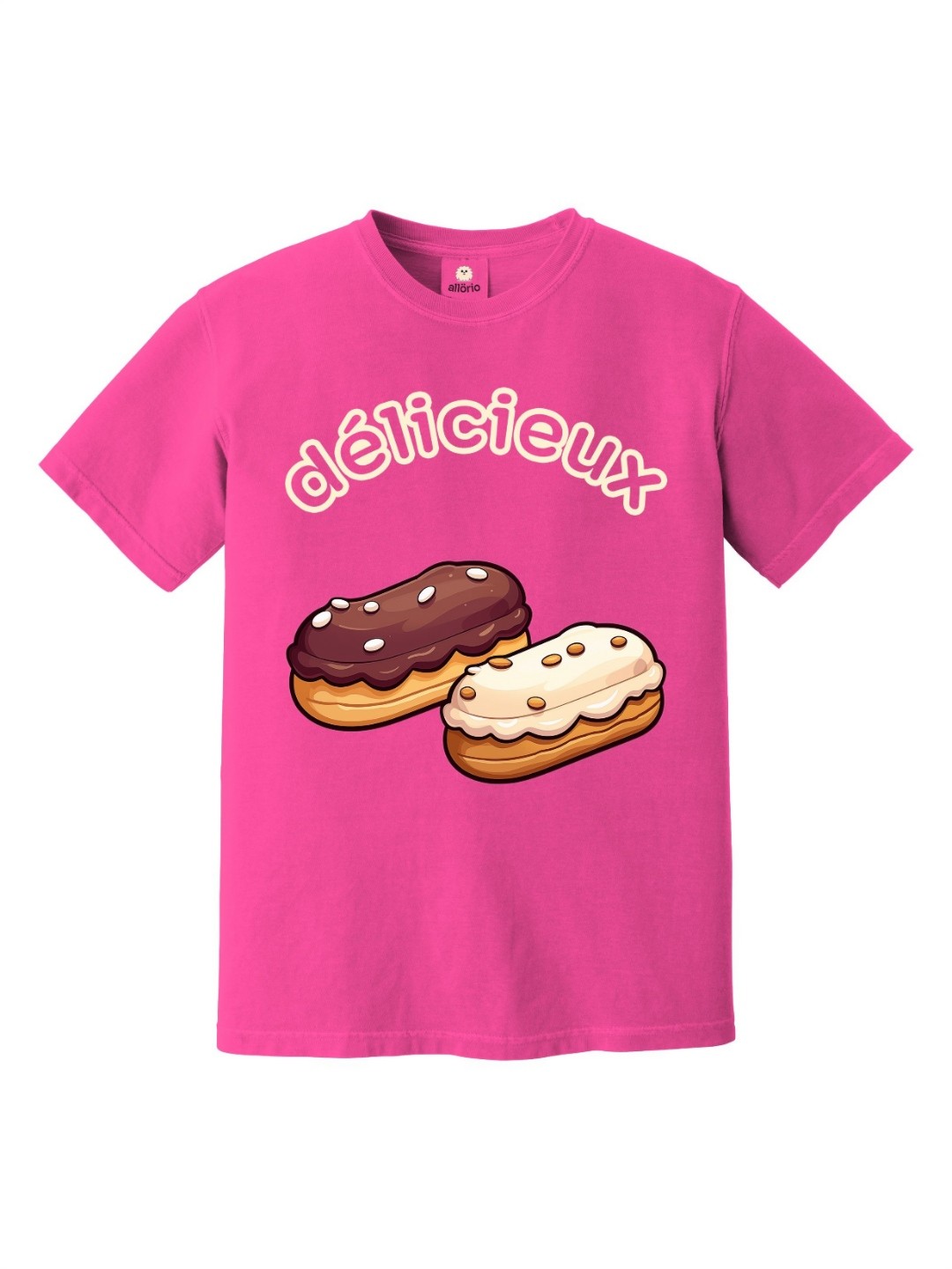 

allorio kids Girls Printed Pure Cotton Applique T-shirt, Pink