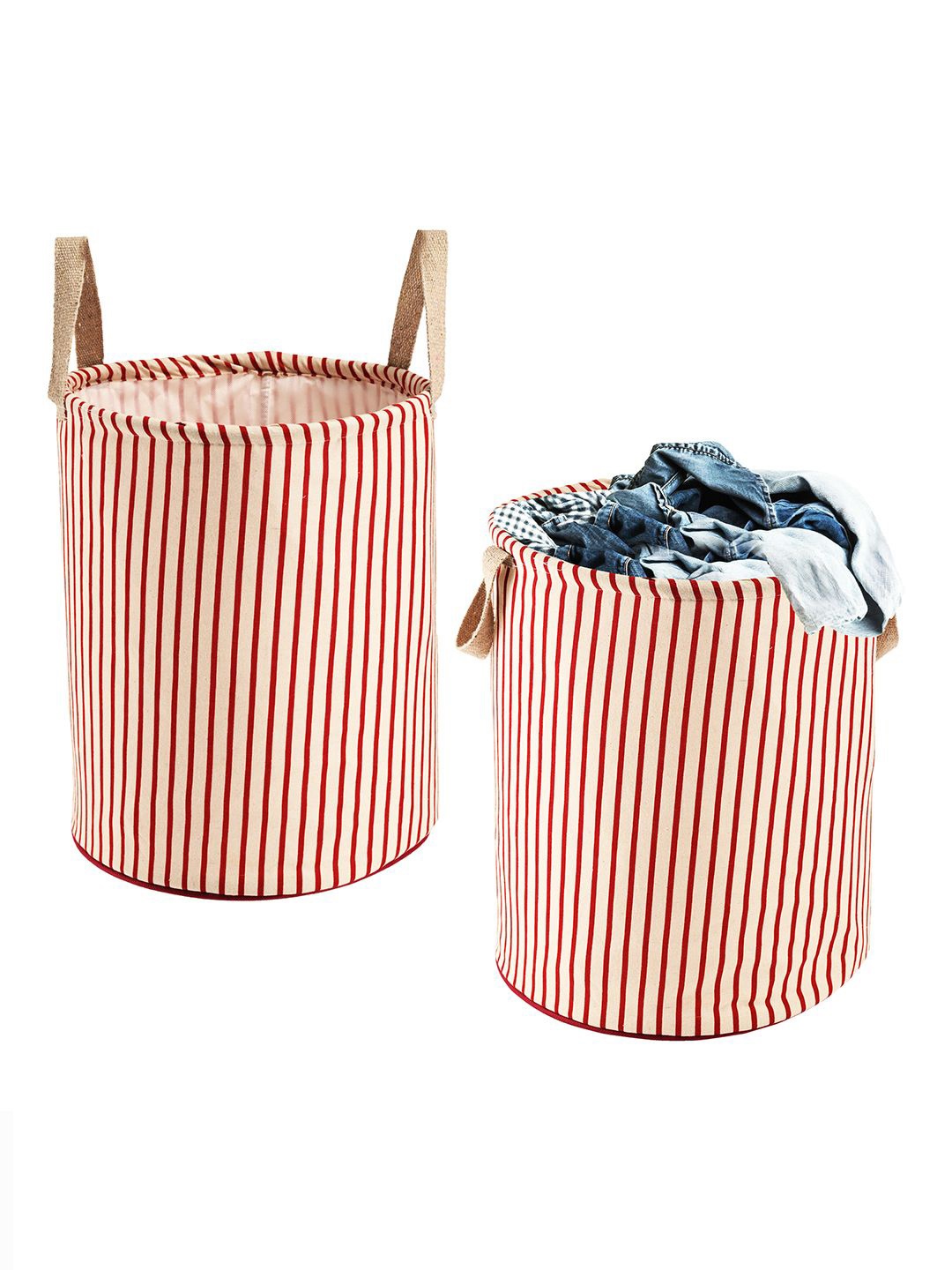 

Kuber Industries Maroon 2 Pieces Printed Cotton Laundry Bags 60 L Each