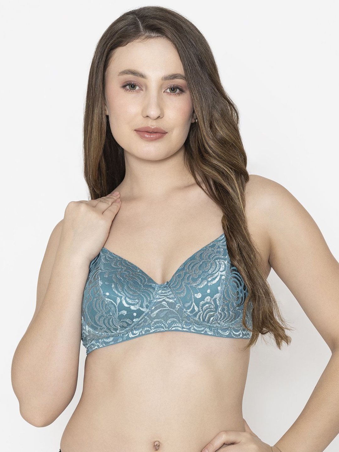 

B'ZAR Full Coverage Lightly Padded Bra, Teal