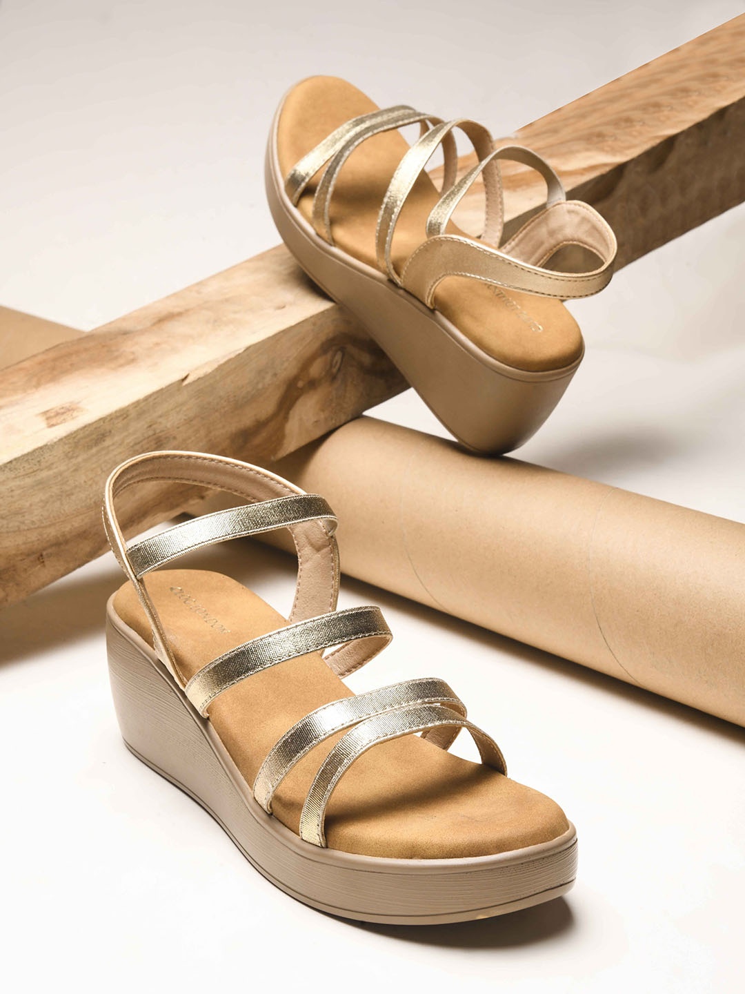 

CLOG LONDON Women Party Wedge Sandals, Rose gold
