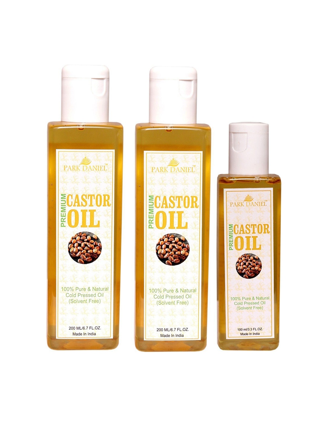 

Park Daniel Set Of 3 Premium Castor Oil - 200 ml & 100 ml, Transparent