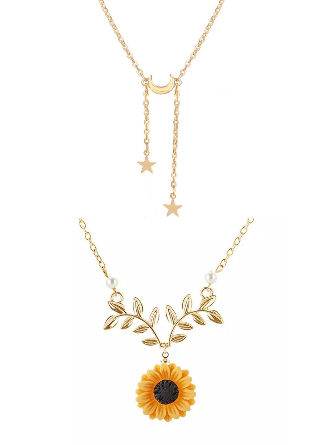 

Pinapes Unisex Brass Gold-Plated Layered Necklace