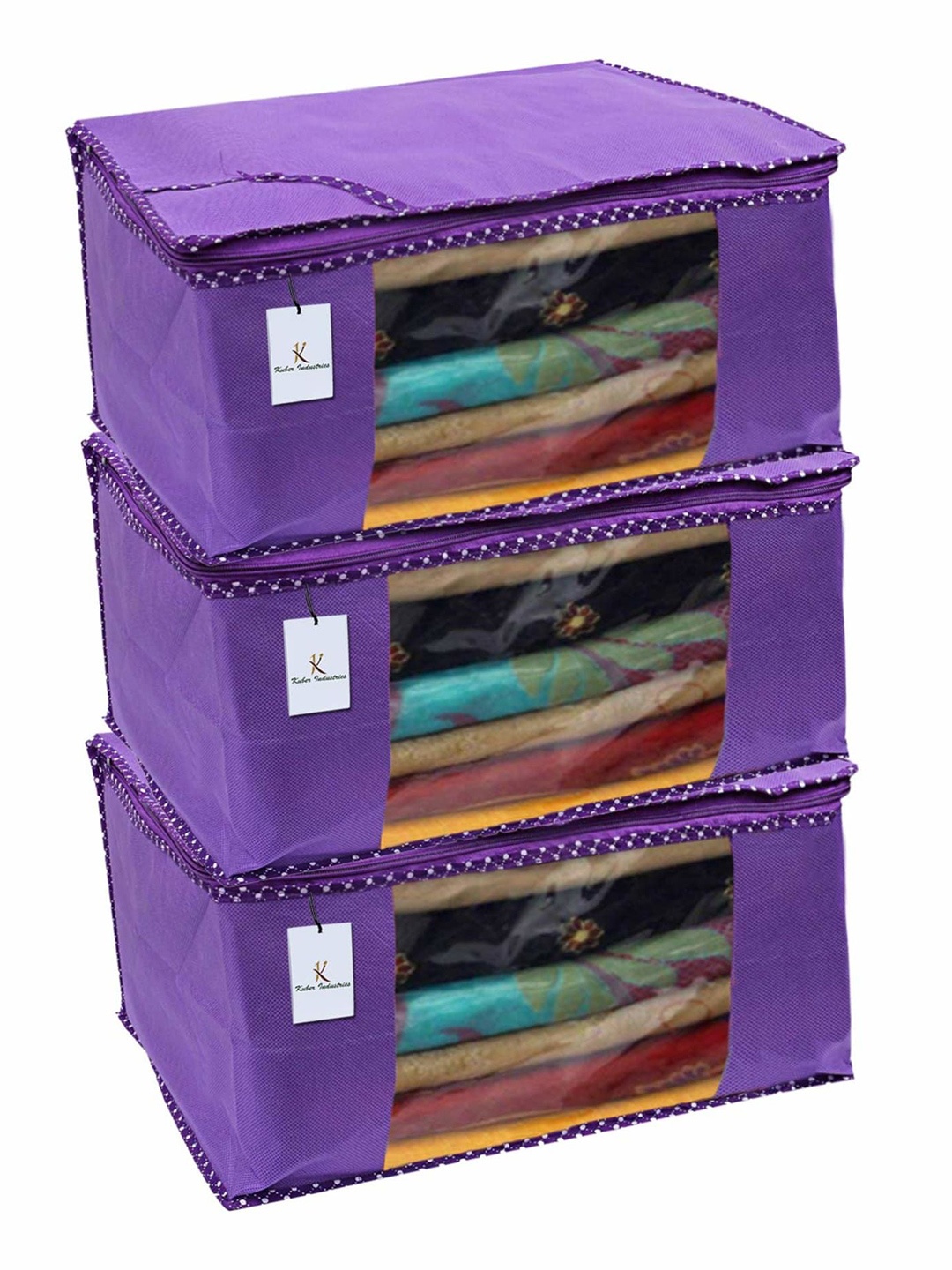 

Kuber Industries Blue 3 Pieces Drawer Organisers
