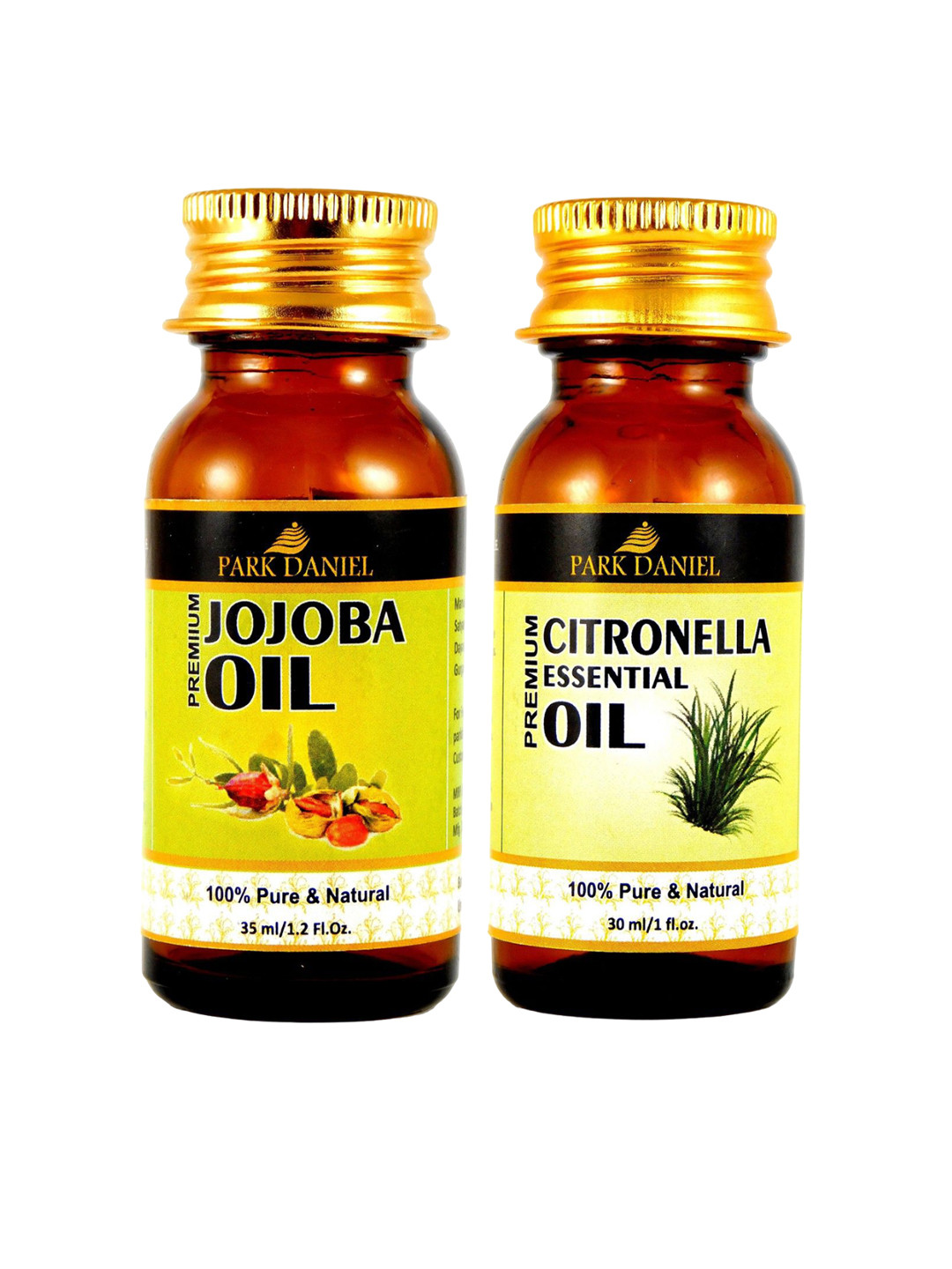

Park Daniel Set of 2 Premium Jojoba Oil - 35 ml With Citronella Essential Oil - 30 ml, Transparent