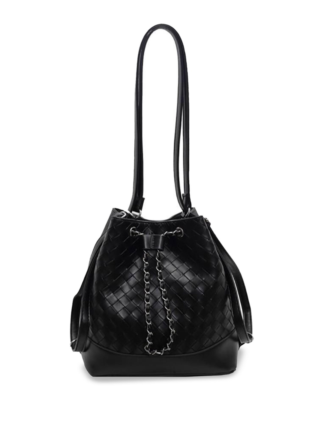 

StyleCast x Revolte Women Textured Structured Shoulder Bag, Black