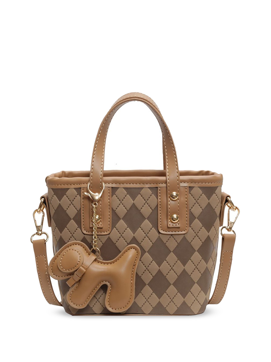 

StyleCast x Revolte Women Textured Structured Shoulder Bag, Brown