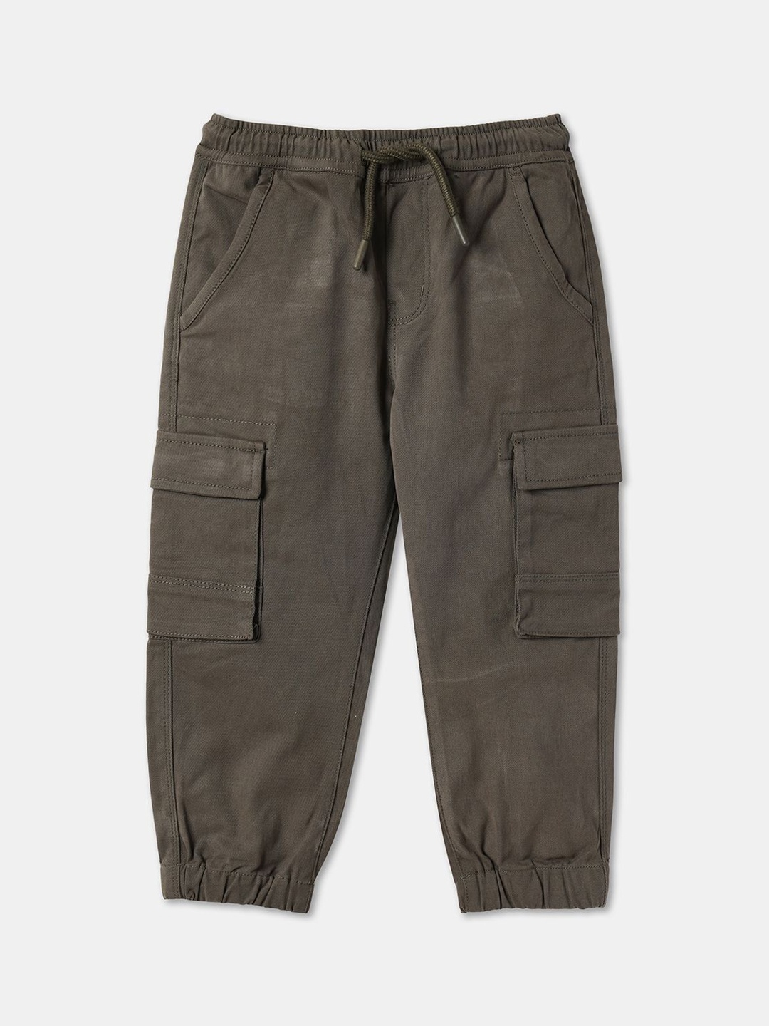 

R&B Boys Mid-Rise Cargo Joggers Trouser, Olive