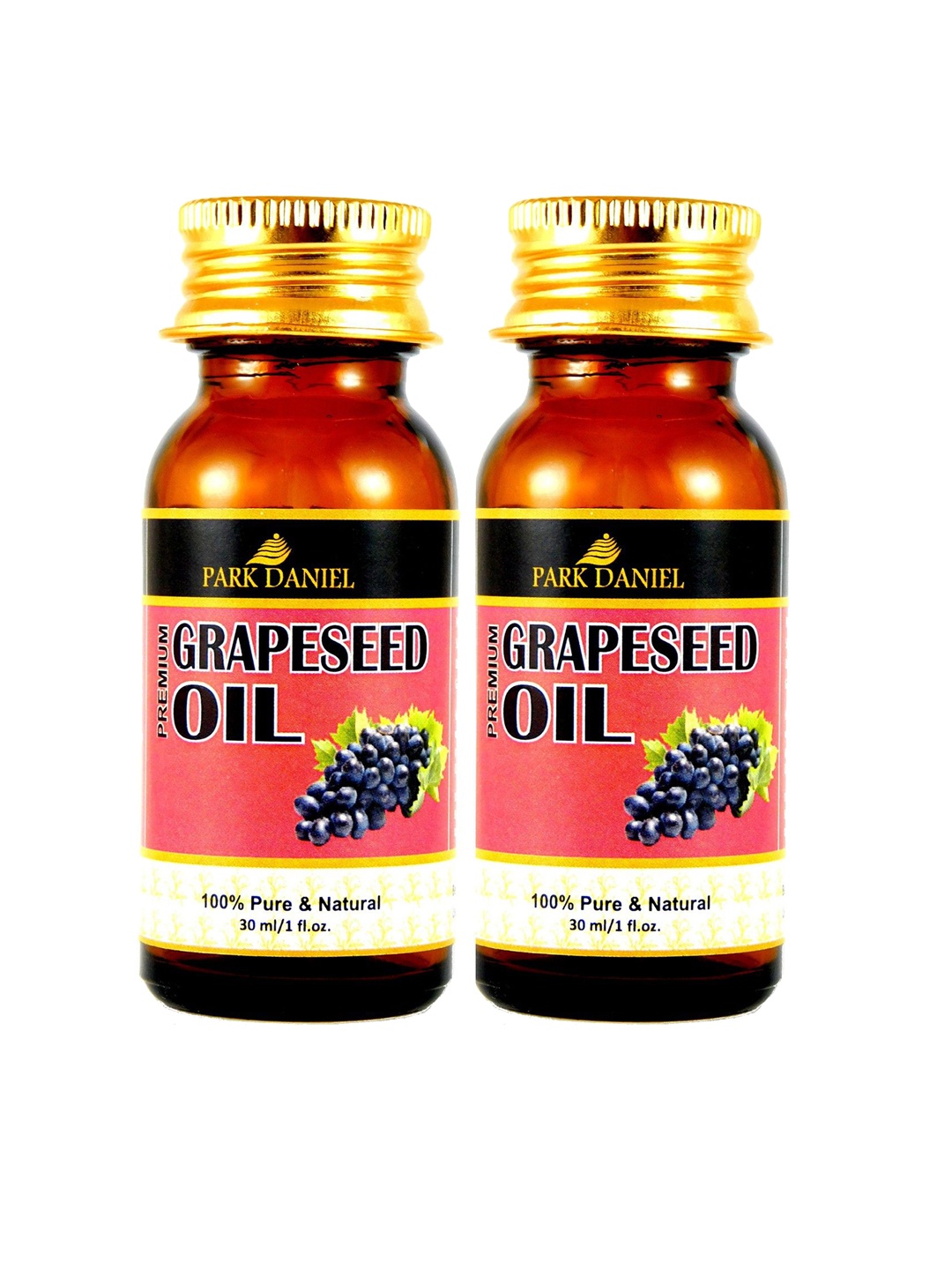 

Park Daniel Set Of 2 Pure Natural & Organic Grape Seed Oil - 30 ml Each, Transparent