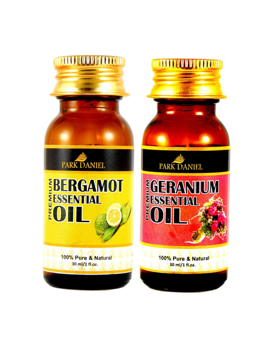 

Park Daniel Set Of 2 Bergamot & Geranium Essential Oil - 30 ml Each, Transparent