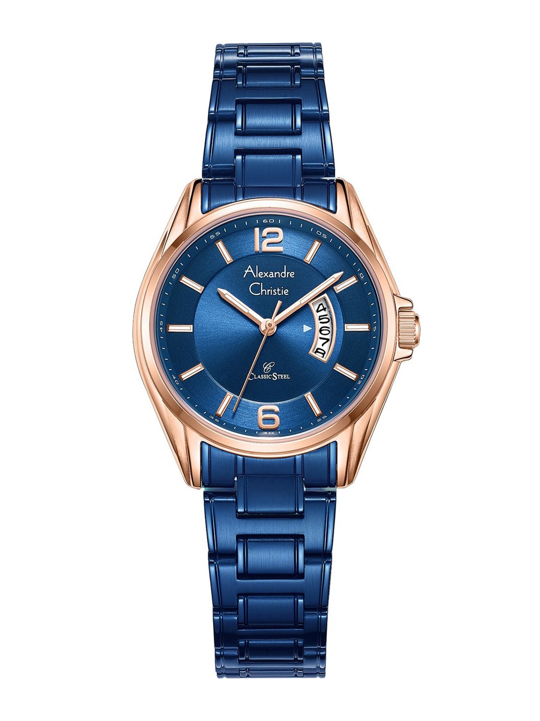 

Alexandre Christie Women Dial & Stainless Steel Bracelet Style Analogue Watch 8684LDBURBU, Blue