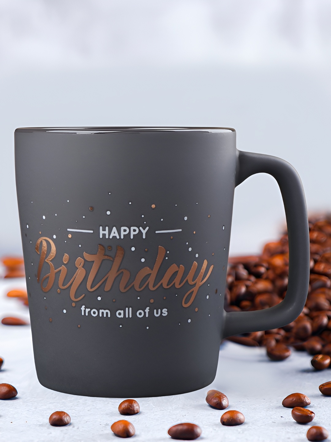 

Archies Grey Birthday Celebration Printed Ceramic Matte Mug 350 ml