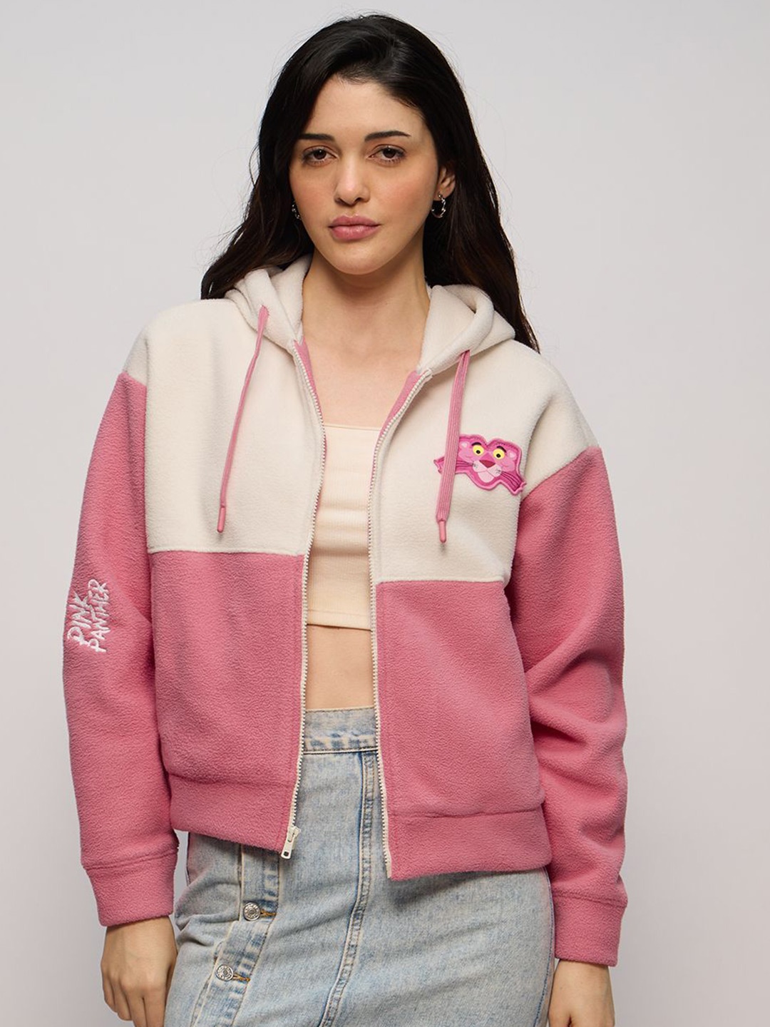 

The Souled Store Women Colourblocked Hoodie, Pink