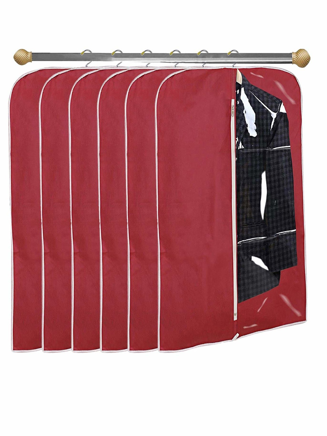 

Kuber Industries Maroon 6 Pieces Suit Organisers