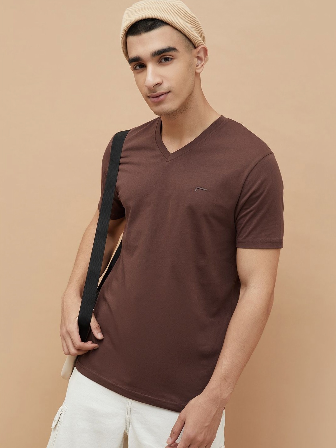 

Fame Forever by Lifestyle Men Solid Polo Collar Cotton T-shirt, Brown