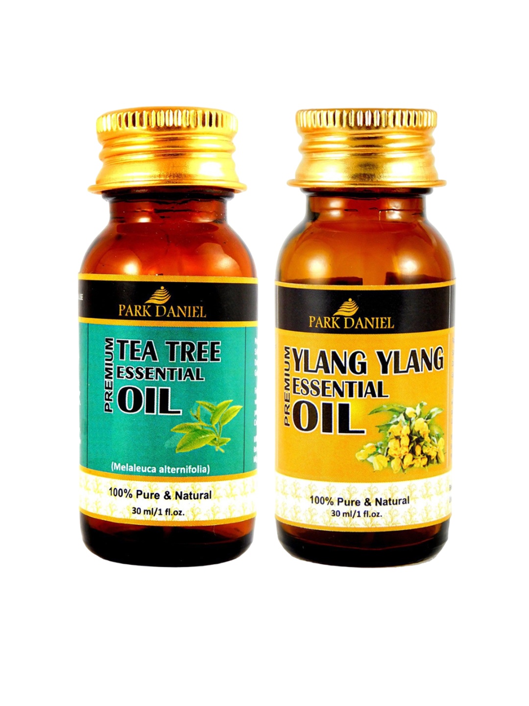 

Park Daniel Set Of 2 Pure Natural & Organic Tea Tree & Ylang Ylang Oil - 30 ml Each, Transparent