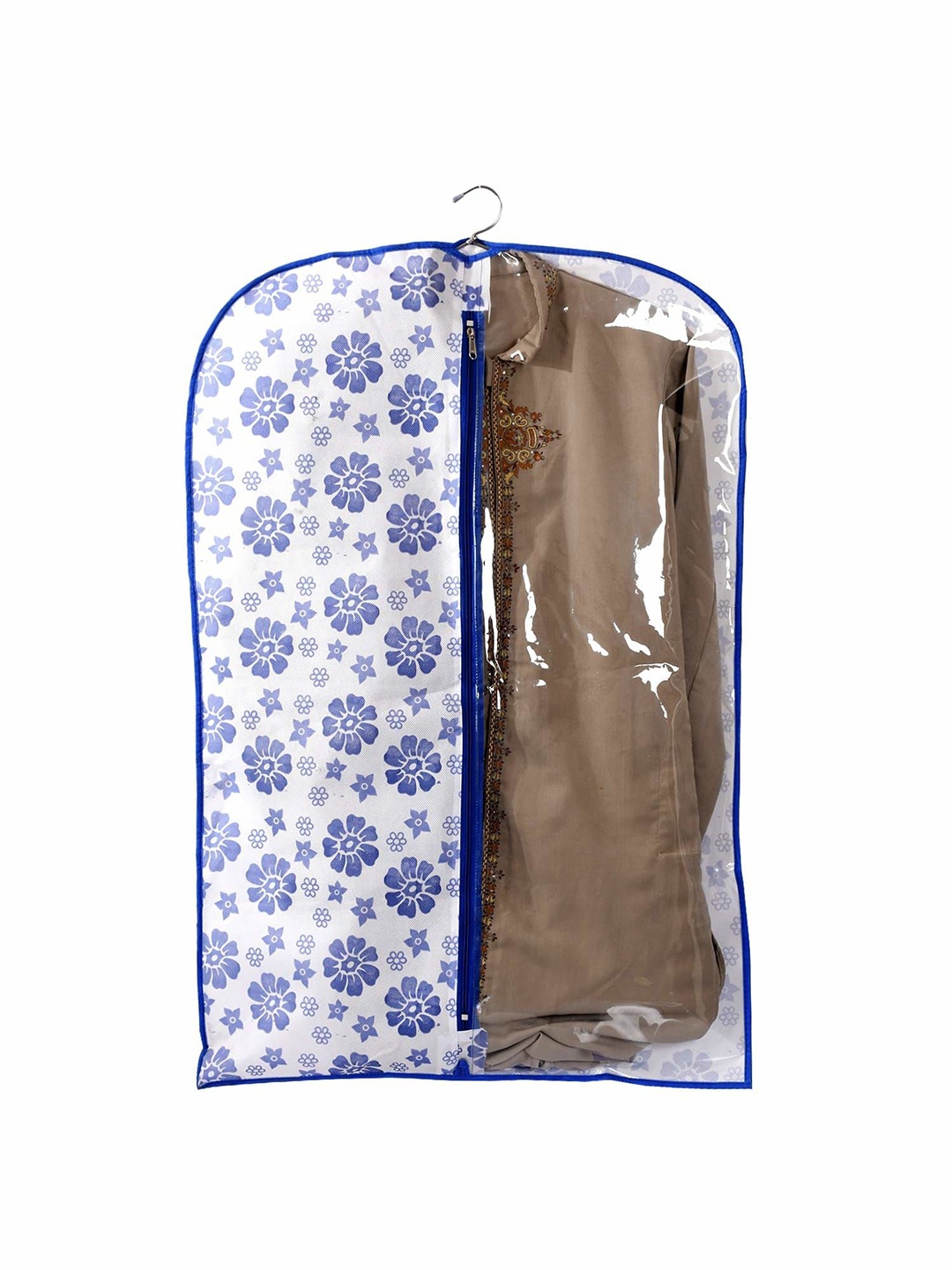 

Kuber Industries Blue Floral Printed Suit Organisers