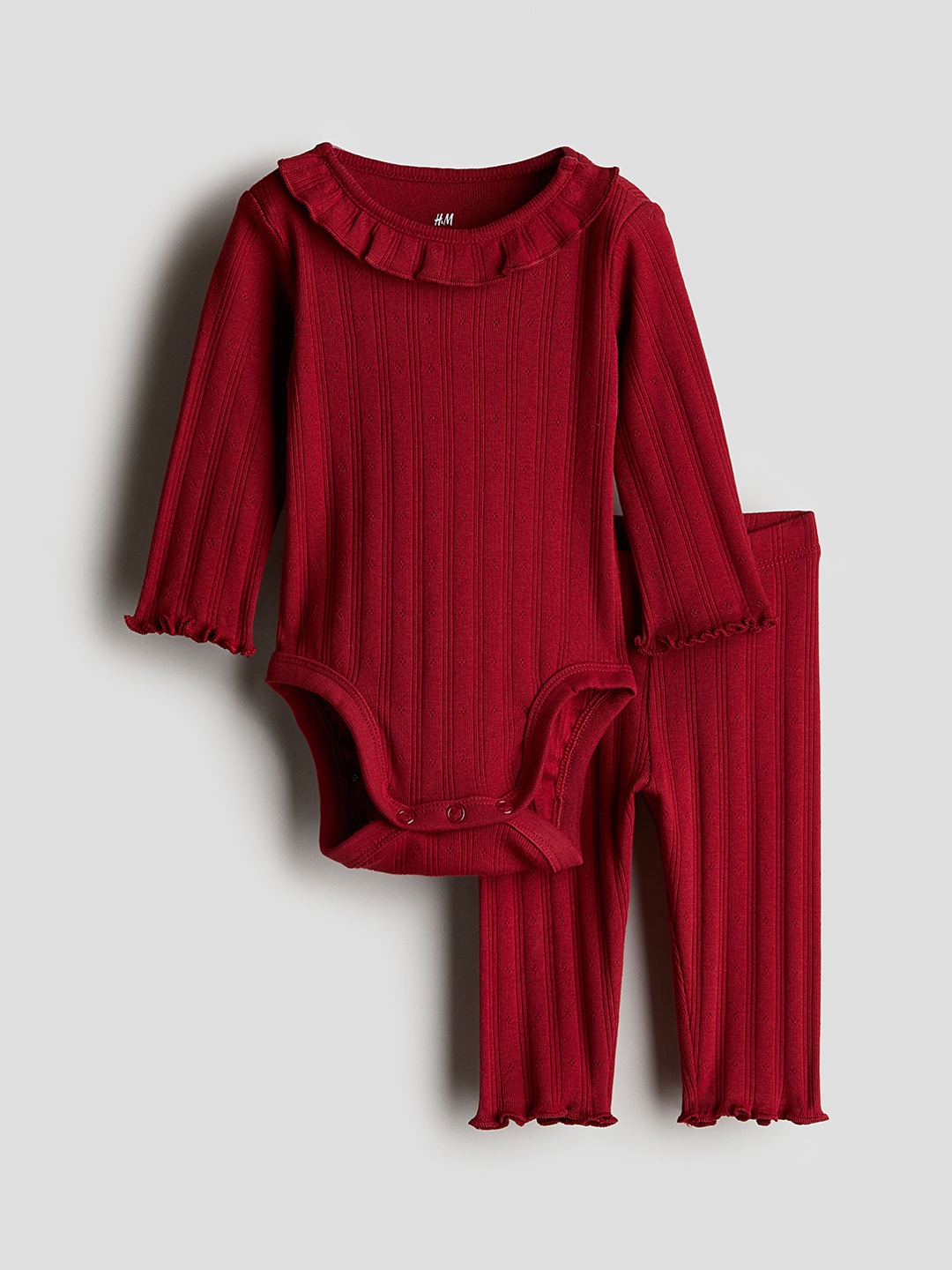 

H&M Kids 2 Piece Pure Cotton Jersey Set, Red