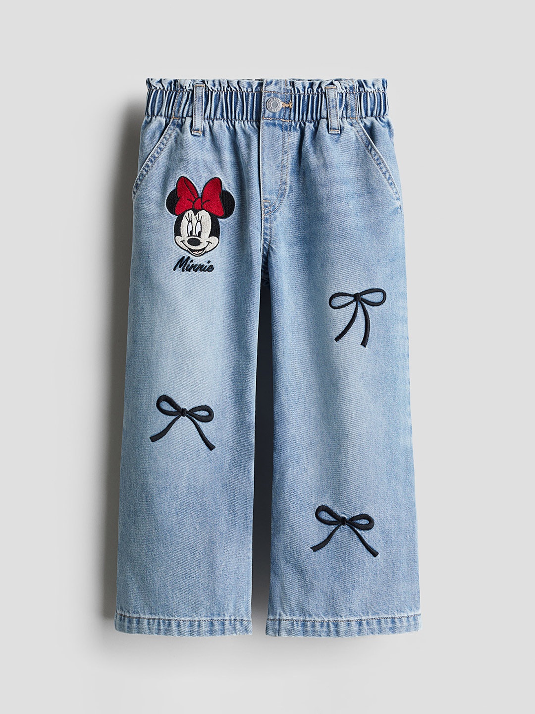 

H&M Girls Motif-Detail Wide Leg Jeans, Blue