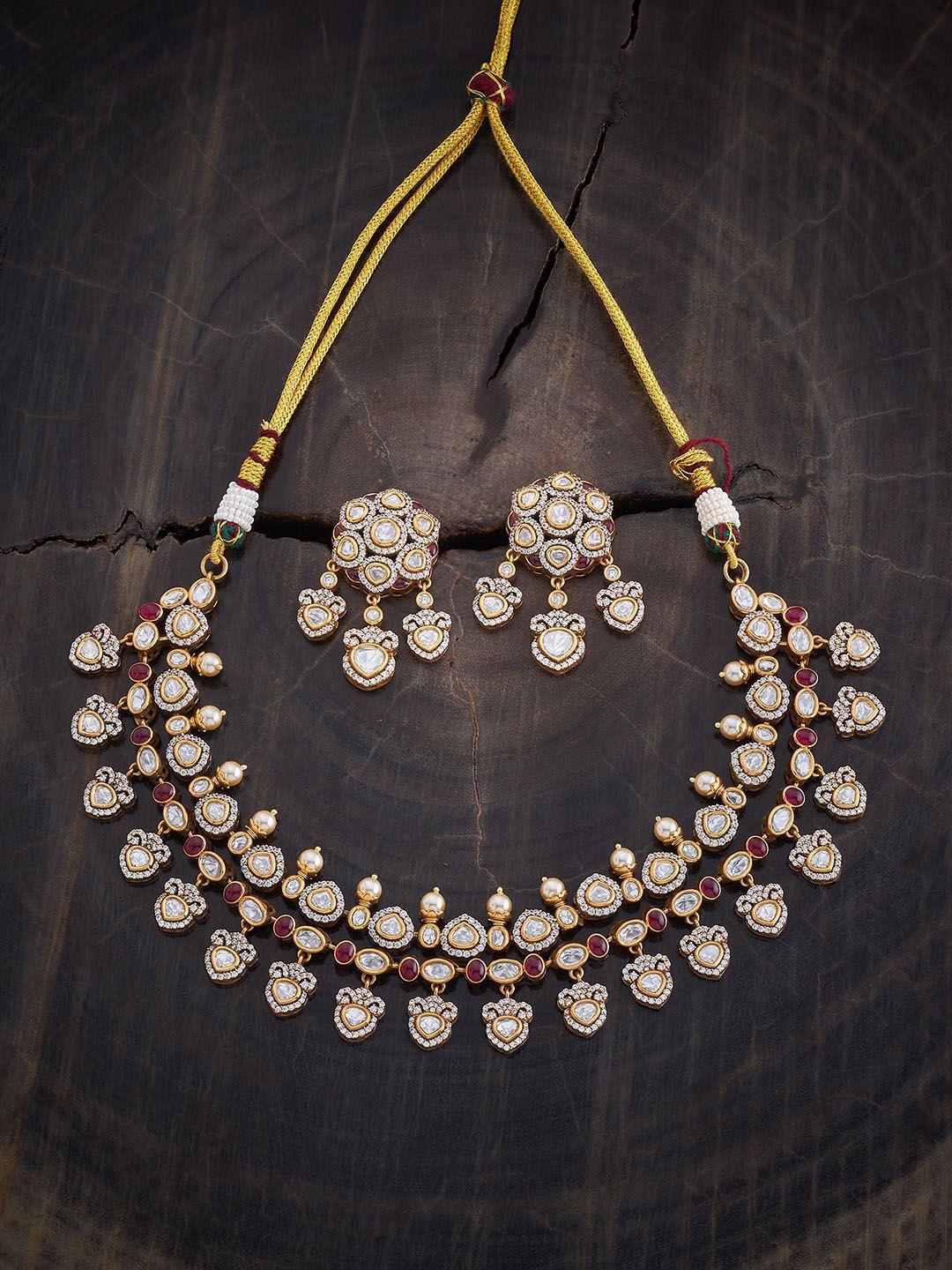 

Kushal's Fashion Jewellery Gold-Plated Kundan-Studded Jewellery Set