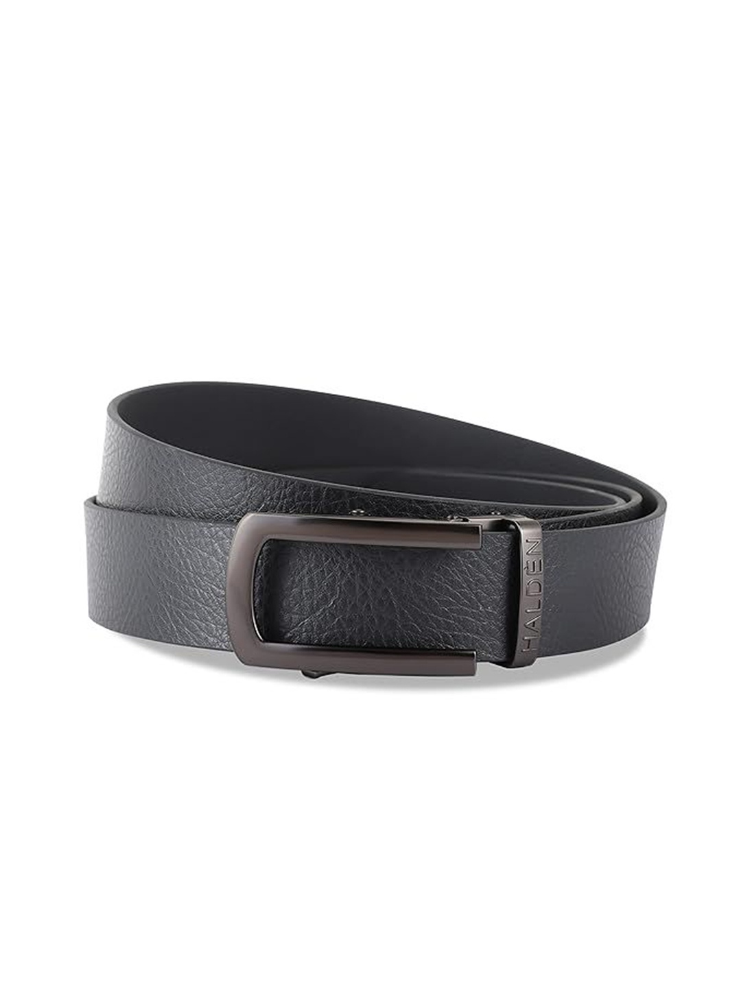 

HALDEN Men Textured Leather Belt, Black