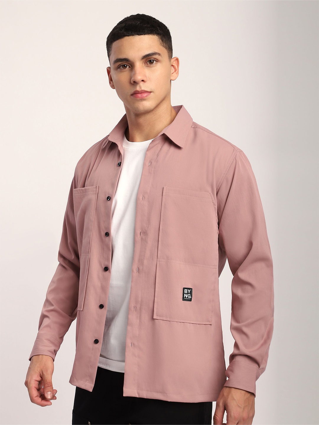 

Beyoung Men Opaque Casual Shirt, Pink