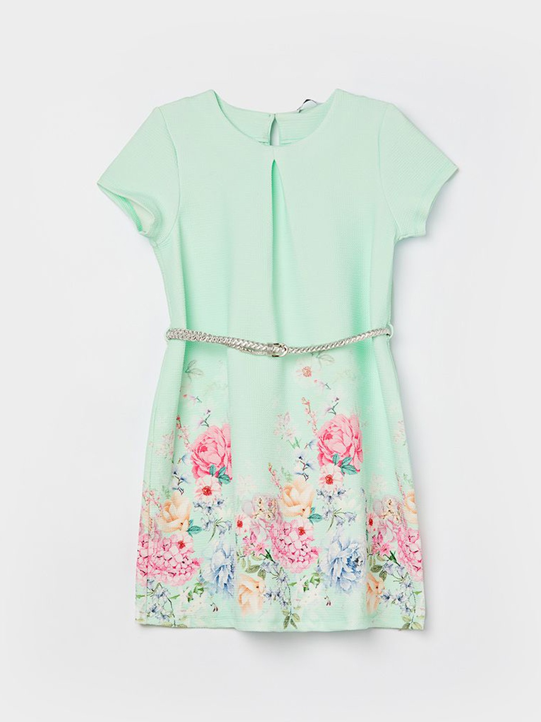 

Fame Forever by Lifestyle Girl's Floral Printed A- Line Dress, Green