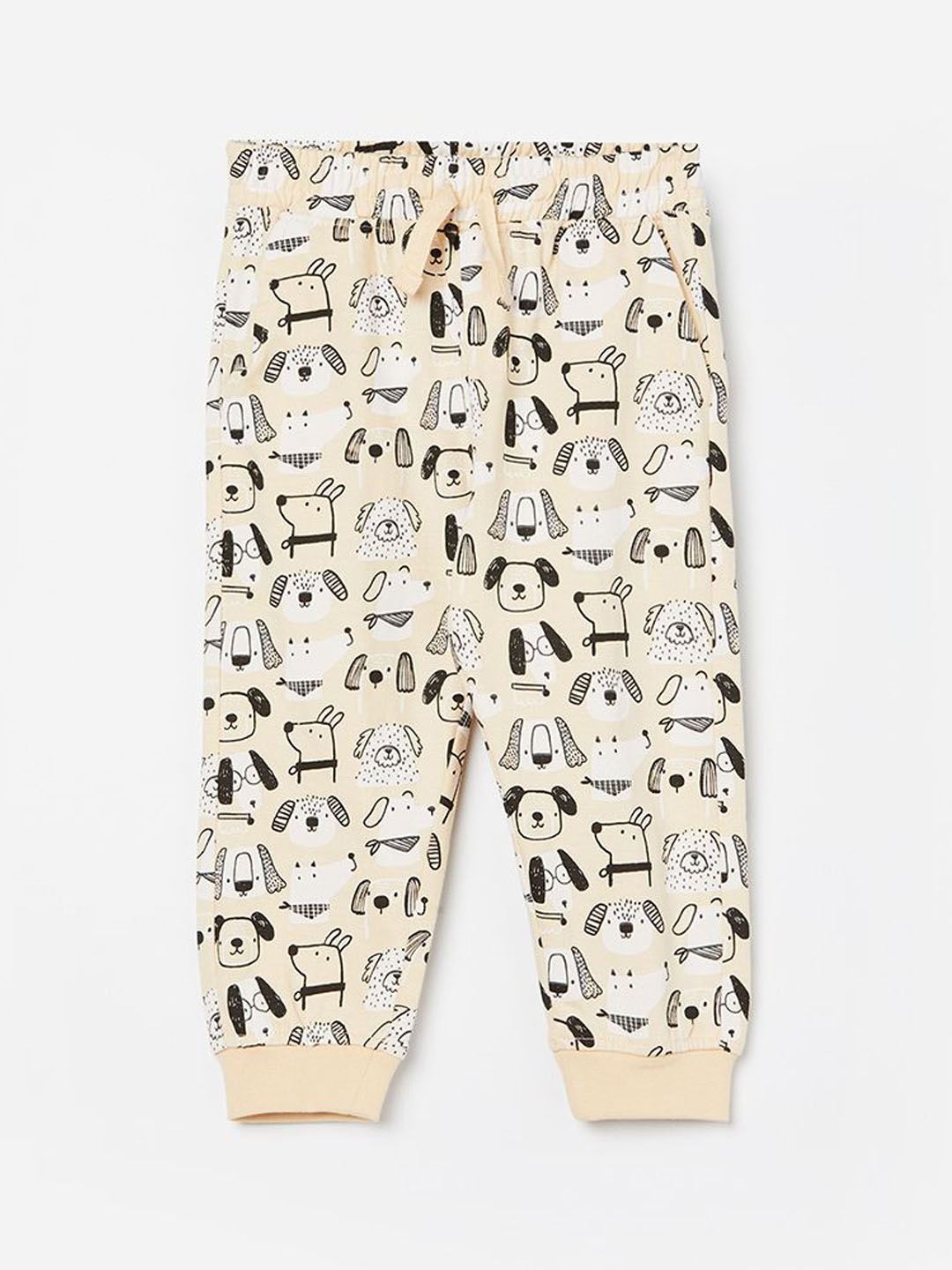 

Juniors by Lifestyle Boys Printed Pure Cotton Joggers, Cream