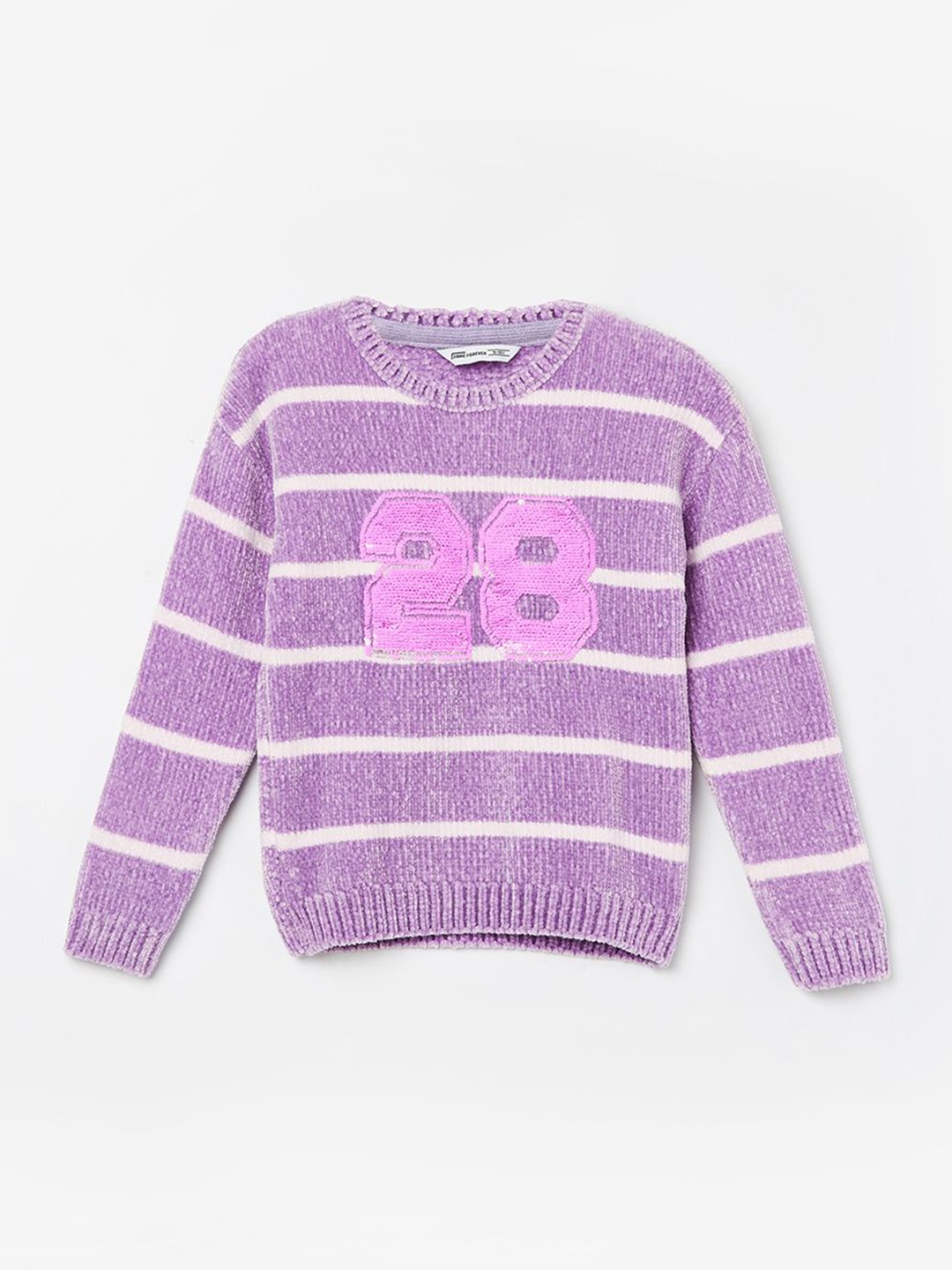 

Fame Forever by Lifestyle Girls Striped Pullover, Purple