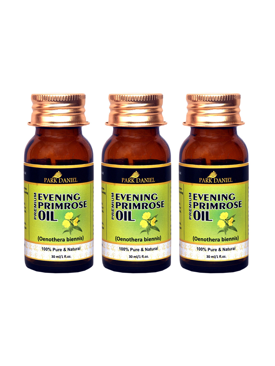 

Park Daniel Set Of 3 Pure Natural Evening Primrose Oil For Skin & Hair- 30 ml Each, Transparent