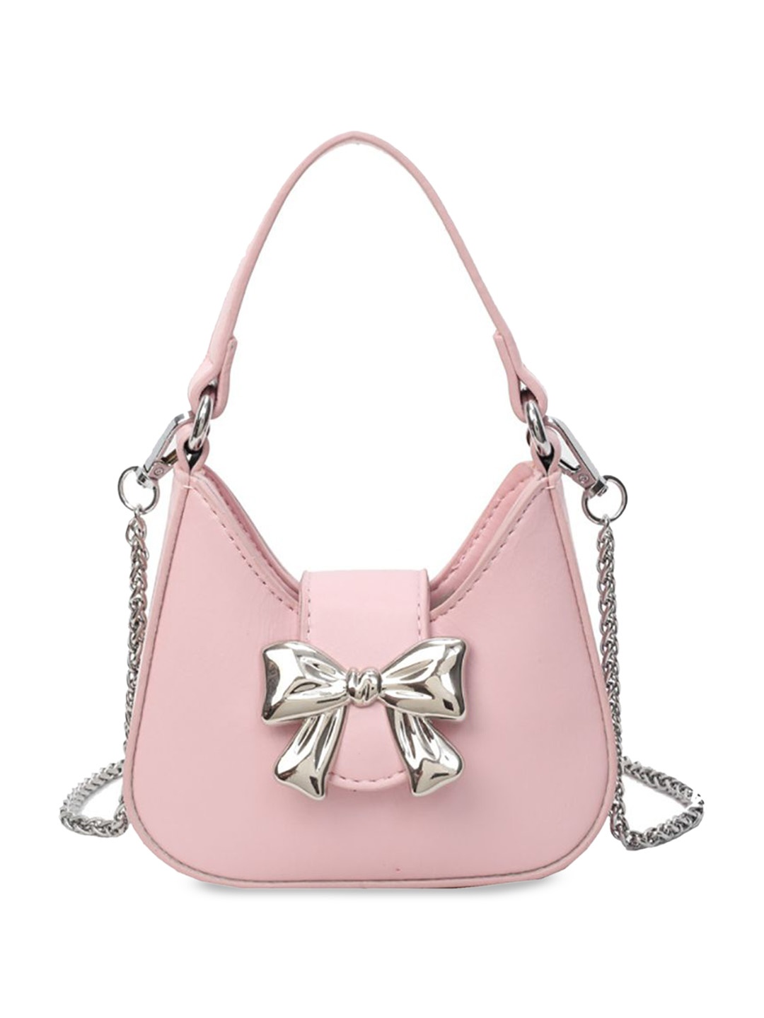 

StyleCast x Revolte Women Solid Swagger Satchel Bag, Pink