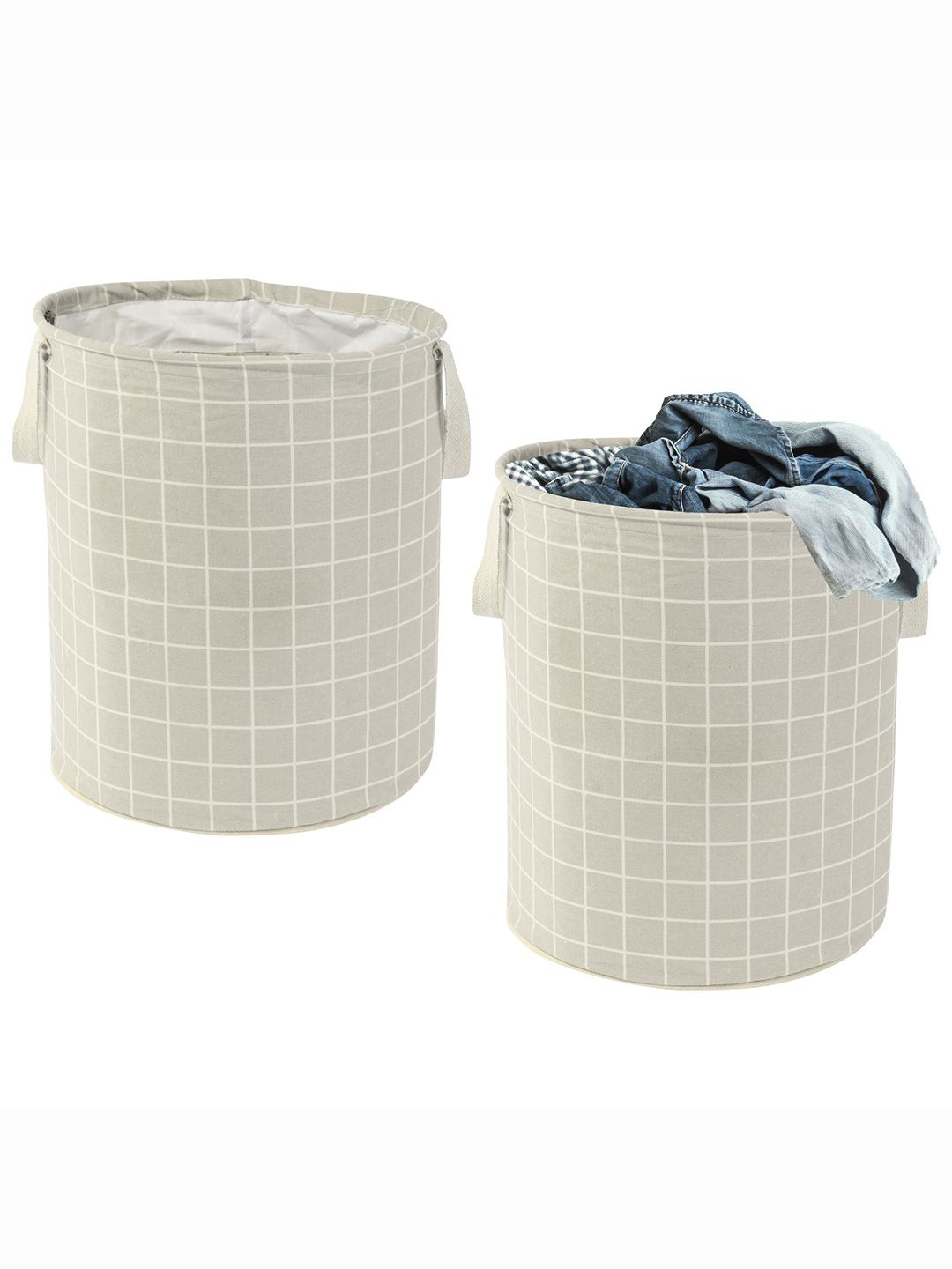 

Kuber Industries Grey 2 Pieces Printed Cotton Laundry Bag