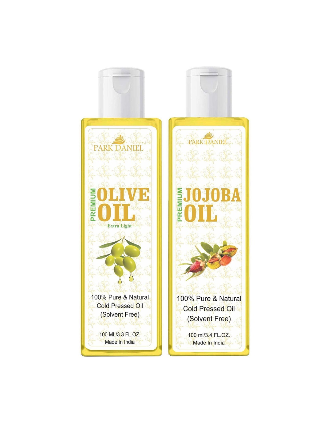 

Park Daniel Set Of 2 Premium Cold Pressed Natural Olive & Jojoba Oil - 100 ml Each, Transparent