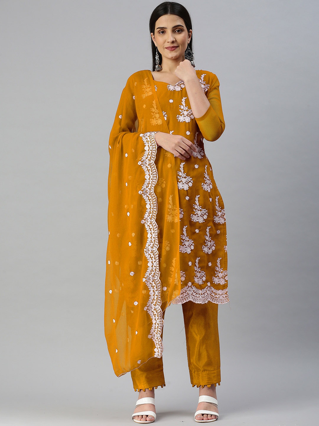 

Maroosh Embroidered Unstitched Dress Material, Yellow