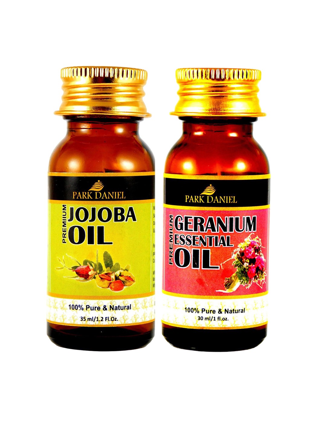 

Park Daniel Set Of 2 Jojoba & Geranium Essential Oil For Skin & Hair- 30 ml Each, Transparent