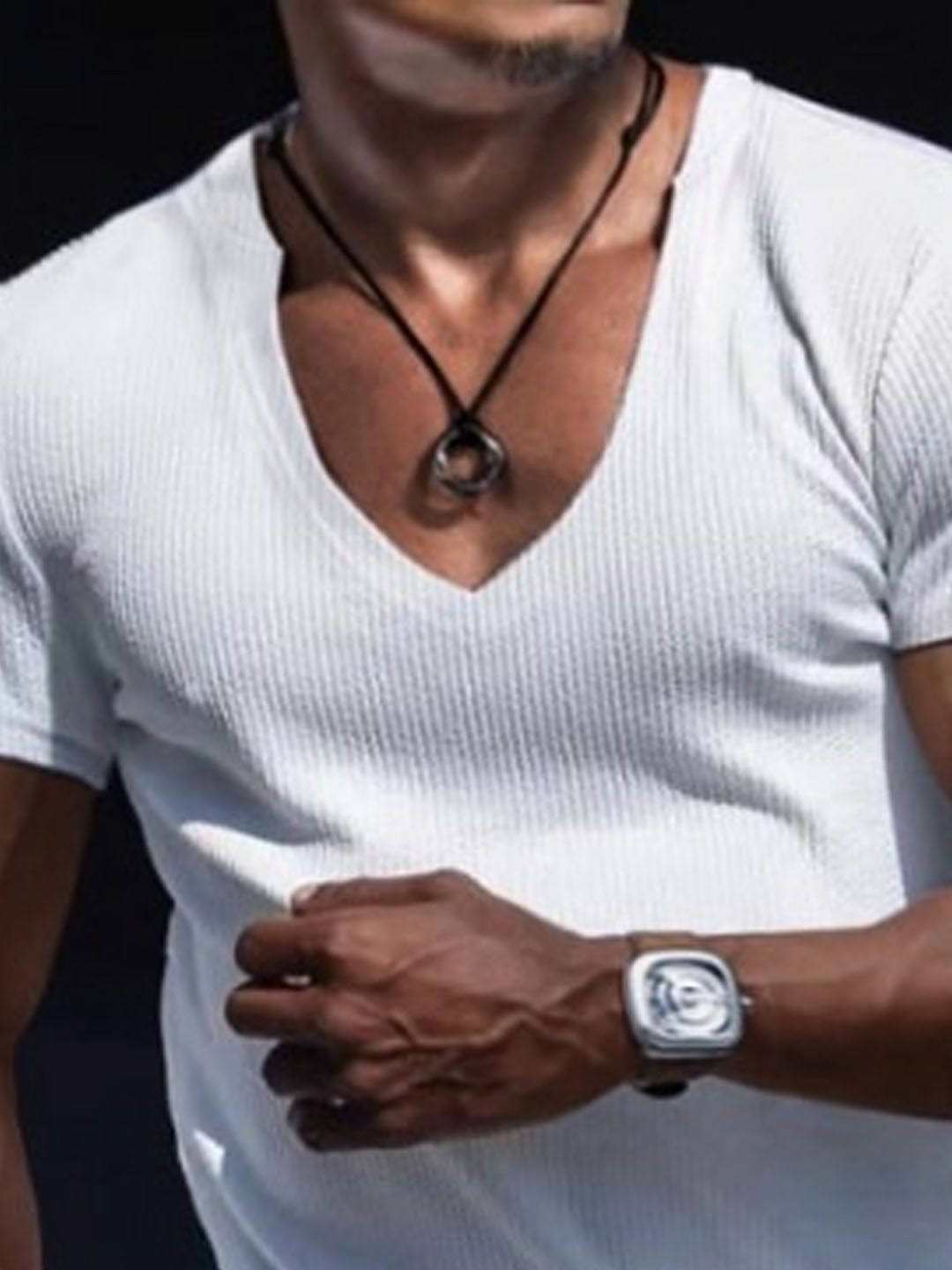 

StyleCast Men Solid V-Neck Slim Fit T-shirt, White